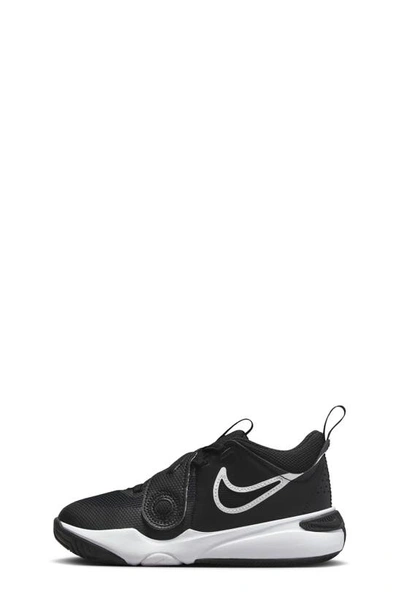 Shop Nike Kids' Team Hustle D 11 Basketball Sneaker In Black/ White