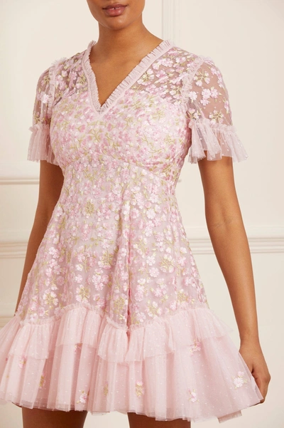 Shop Needle & Thread Evening Primrose Micro Mini Dress In Pink