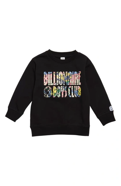 Shop Billionaire Boys Club Kids' Multidimensional Cotton Blend Sweatshirt In Black