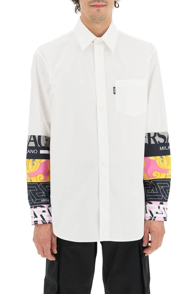 Shop Versace Shirt With Patchwork Inserts