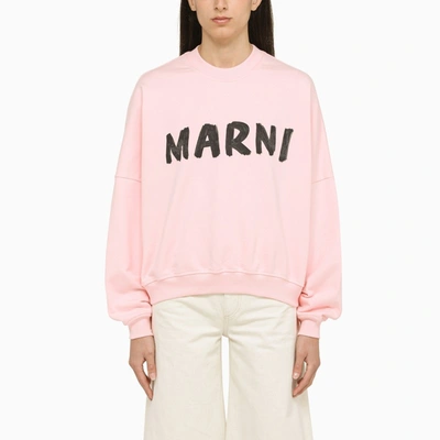 Shop Marni | Wide Pink Crew-neck Sweatshirt