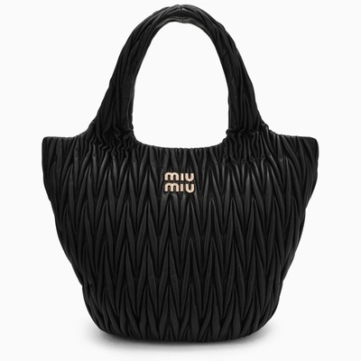 Shop Miu Miu Miu Wander Shopping Bag Black Matelassé