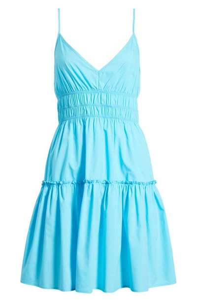 Shop Rails Carmen Smock Waist Linen Sundress In Blue Surf