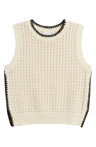 Varley Delaney Open Stitch Sweater Vest In Birch