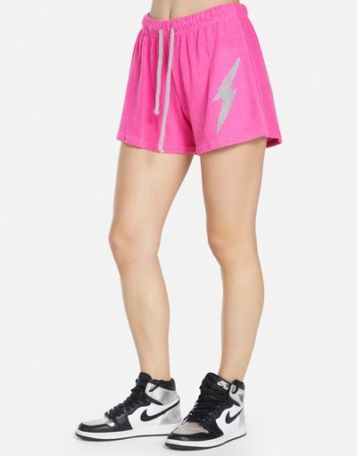 Lauren Moshi Dimitra-scribble Lightning In Bright Pink/ Silver