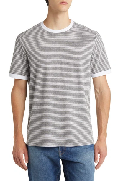 Shop Robert Barakett Reznik Stripe Ringer T-shirt In Grey