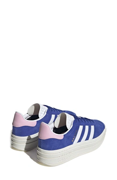 Shop Adidas Originals Gazelle Bold Platform Sneaker In Pink/ Blue/ Ftwr White