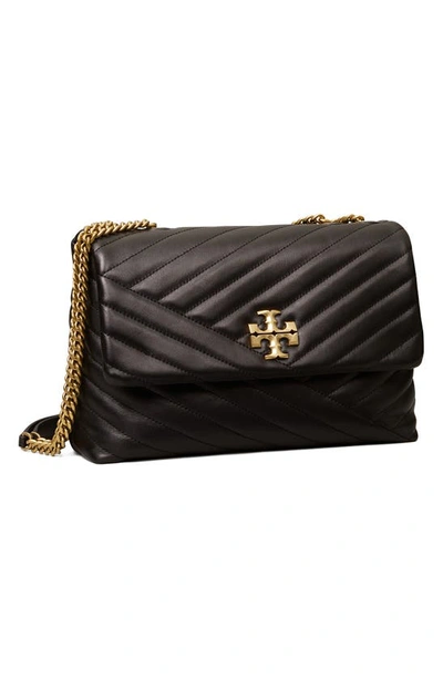 Shop Tory Burch Kira Chevron Convertible Shoulder Bag In Black/gold