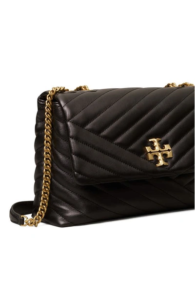 Shop Tory Burch Kira Chevron Convertible Shoulder Bag In Black/gold