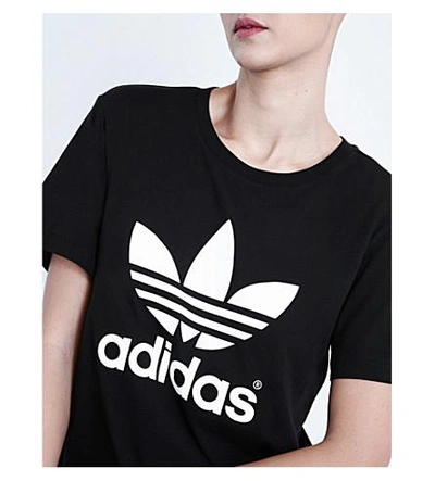 Shop Adidas Originals Adidas Trefoil Boyfriend Tee In Black