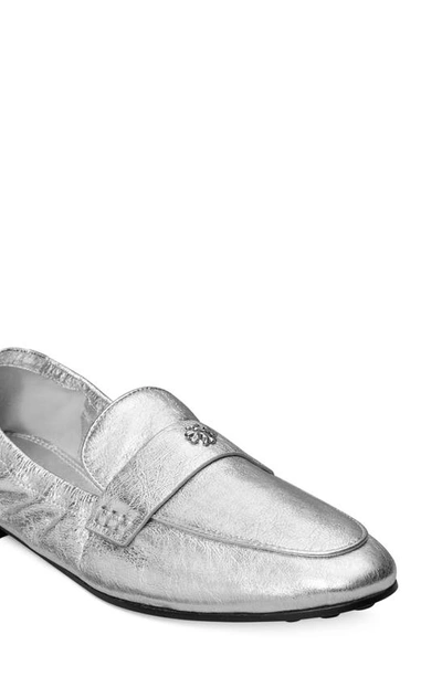 Shop Tory Burch Ballet Loafer In Shiny Silver