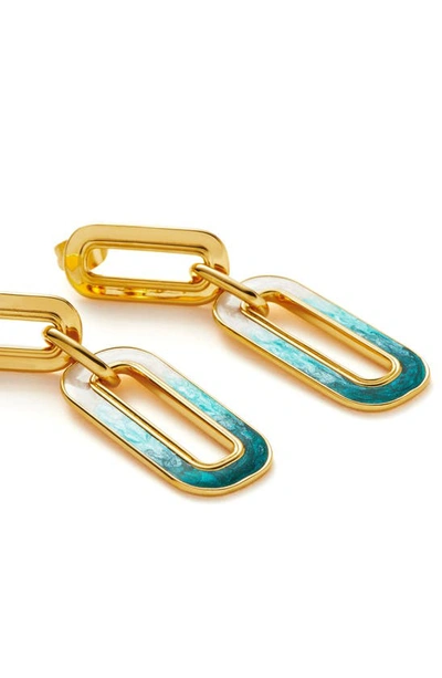Shop Missoma Enamel Haze Link Drop Earrings In Gold