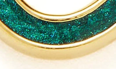 Shop Missoma Enamel Haze Hoop Earrings In Gold/ Green