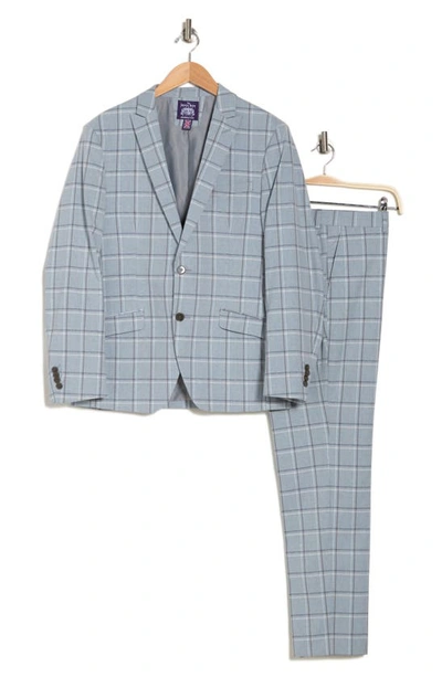 Shop Savile Row Co Grey Windowpane Peak Lapel Suit