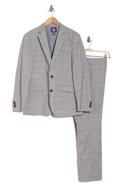 Shop Savile Row Co Light Grey Windowpane Suit
