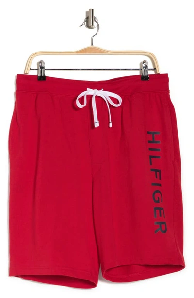 Shop Tommy Hilfiger Logo Pajama Shorts In Mahogany