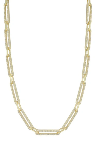 Shop Chloe & Madison Cz Pavé Oval Link Necklace In Gold