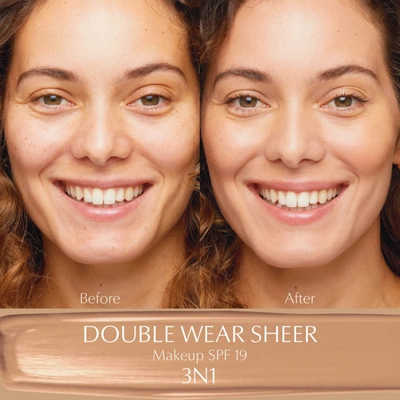 Shop Estée Lauder Double Wear Sheer Long-wear Foundation In 3n1 Ivory Beige