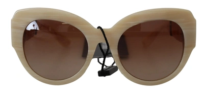 Shop Dolce & Gabbana Beige Acetate Full Rim Brown Lense Dg4294 Women's Sunglasses