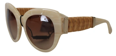 Shop Dolce & Gabbana Beige Acetate Full Rim Brown Lense Dg4294 Women's Sunglasses
