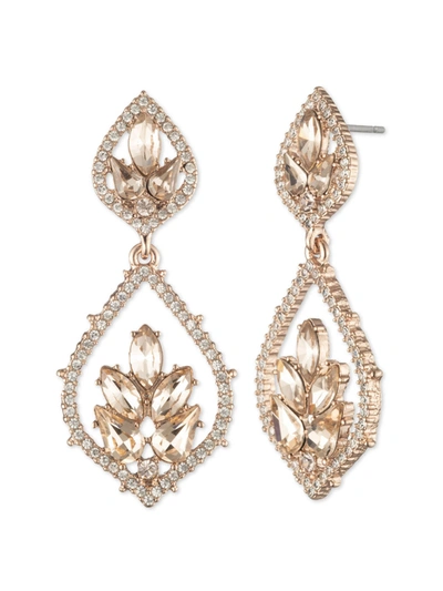 Shop Marchesa Poised Rose Large Drop Earring In Rose Gold
