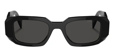 Shop Prada Pr 17ws 1ab5s0 49mm Womens Rectangle Sunglasses In Black