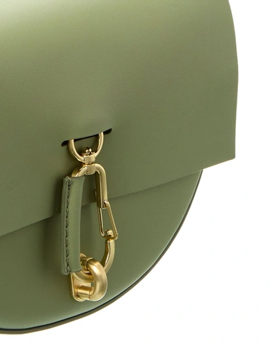Shop Zac Posen Belay Mini Saddle Leather Crossbody In Green