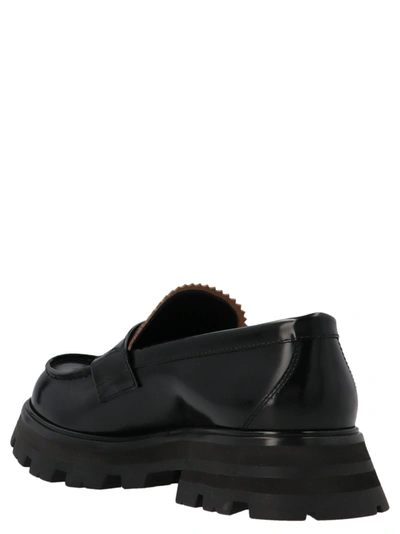 Shop Alexander Mcqueen Leather Loafers Black