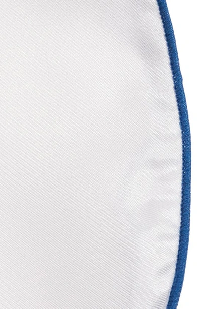 Shop Butterfly Bow Tie White Silk Pocket Circle In White/ Blue