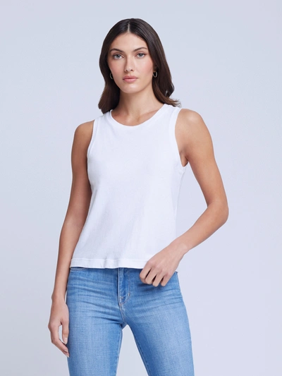 Shop L Agence Mikaela Cotton Tank In White