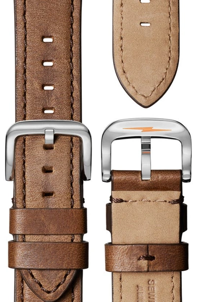 Shinola Men's Runwell Leather Strap Automatic Watch, 45mm In Midnight Blue