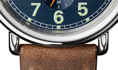 Shop Shinola Runwell Automatic Leather Strap Watch, 45mm In Midnight Blue