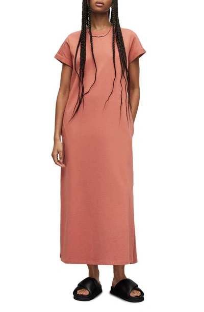 Shop Allsaints Anna Cotton Maxi Dress In Tainted Pink