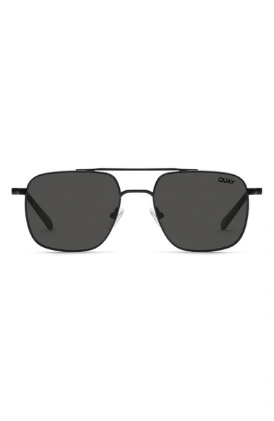 Shop Quay Bodyguard 46mm Polarized Aviator Sunglasses In Black/ Black Polarized