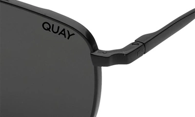 Shop Quay Bodyguard 46mm Polarized Aviator Sunglasses In Black/ Black Polarized