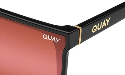 Shop Quay Nightfall 52mm Shield Sunglasses In Black/ Black Pink