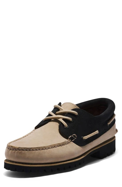 Timberland Two-tone Leather Boat Shoes In Lemon Pepper