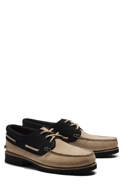 Timberland Two-tone Leather Boat Shoes In Lemon Pepper