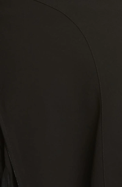 Shop Mugler Zip Front Asymmetric Crepe Skirt In Black / Black