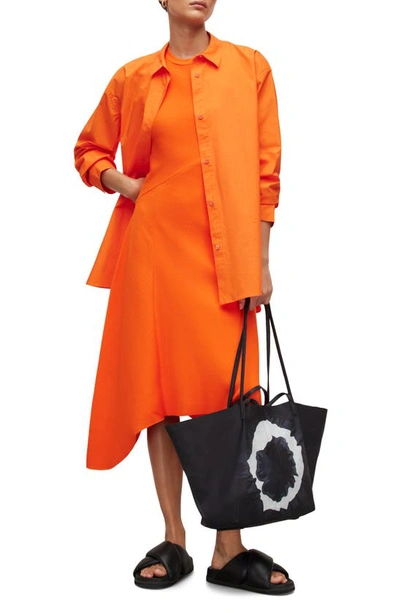 Shop Allsaints Gia Sleeveless Rib Midi Dress In Pop Orange