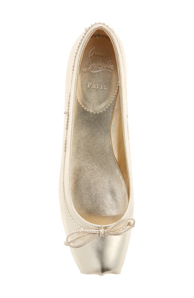 Shop Christian Louboutin Mamadrague Metallic Ballet Flat In Gold