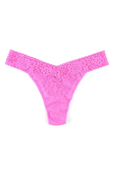 Shop Hanky Panky Daily Lace Original Rise Thong In Dream House Pink