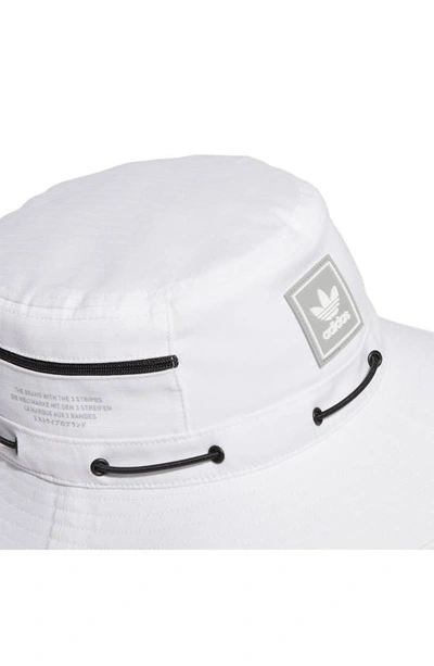Shop Adidas Originals Utility 2.0 Cotton Ripstop Boonie Hat In White/ Stone Grey