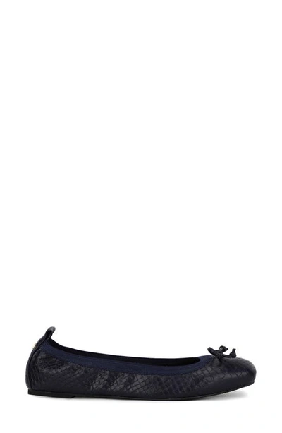 Shop Yosi Samra Caroline Foldable Ballet Flat In Midnight Blue