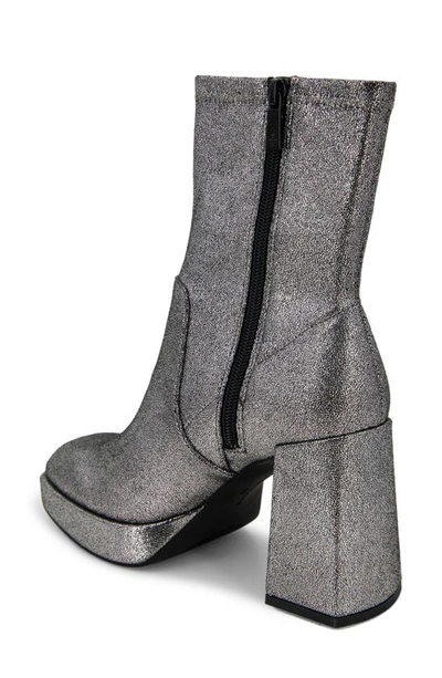 Shop Kenneth Cole New York Block Heel Stretch Bootie In Pewter