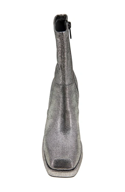 Kenneth Cole New York Block Heel Stretch Bootie In Pewter