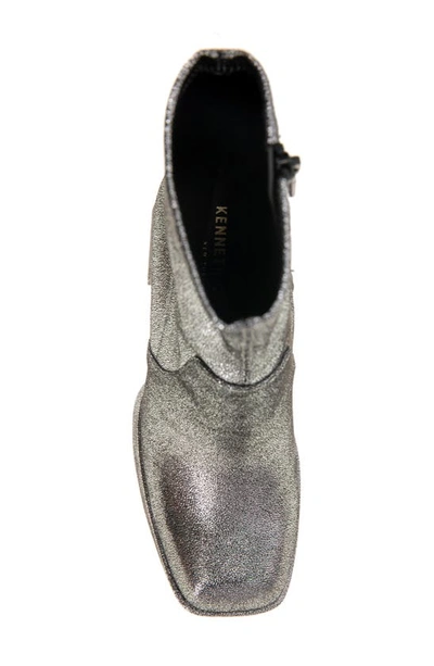 Shop Kenneth Cole New York Block Heel Stretch Bootie In Pewter