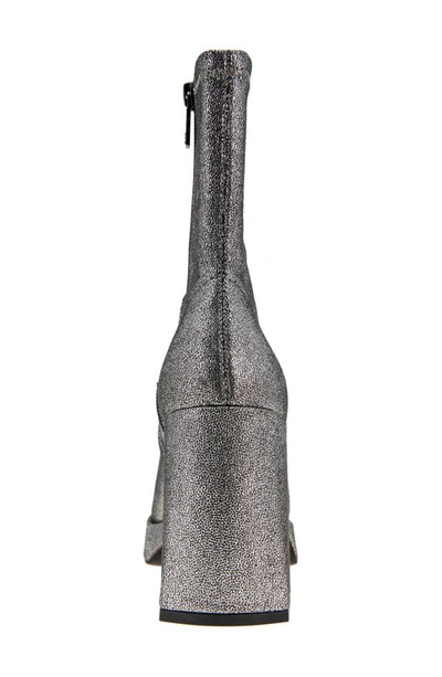 Shop Kenneth Cole New York Block Heel Stretch Bootie In Pewter