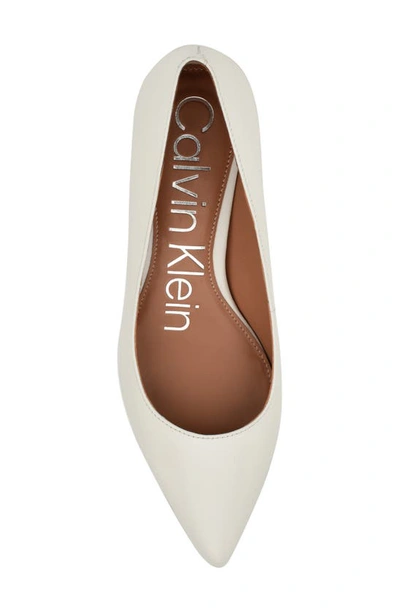 Shop Calvin Klein Gabrianna Kitten Heel Pump In Ivory Leather