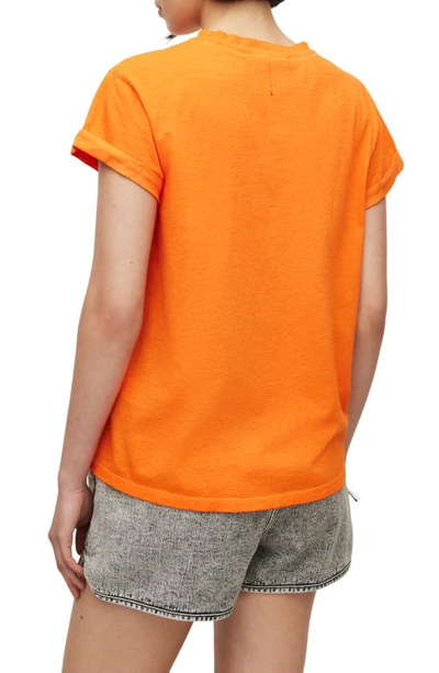 Shop Allsaints Anna Cotton T-shirt In Pop Orange